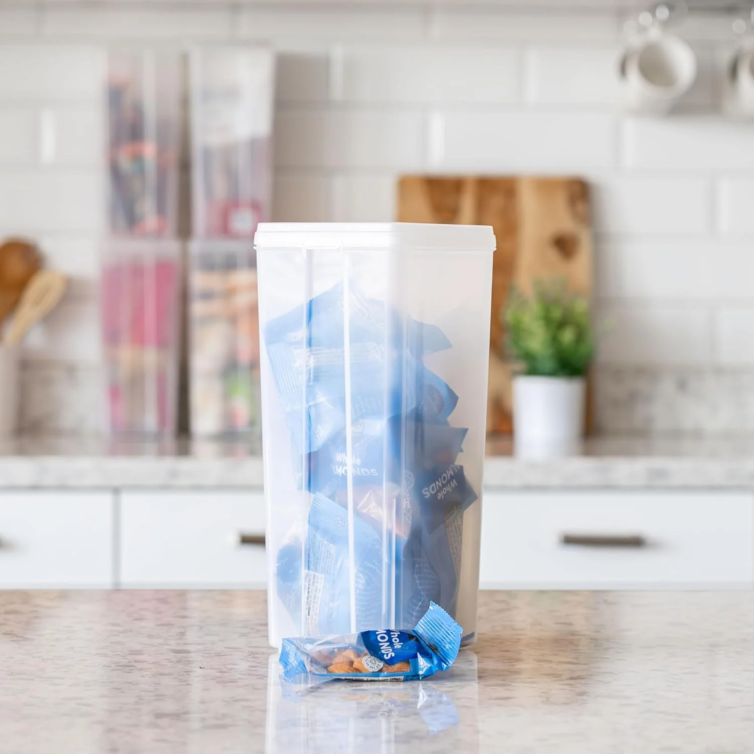 Vertical Plastic Flip Top Storage Containers Bins with Lids - 4 pack - Image 4