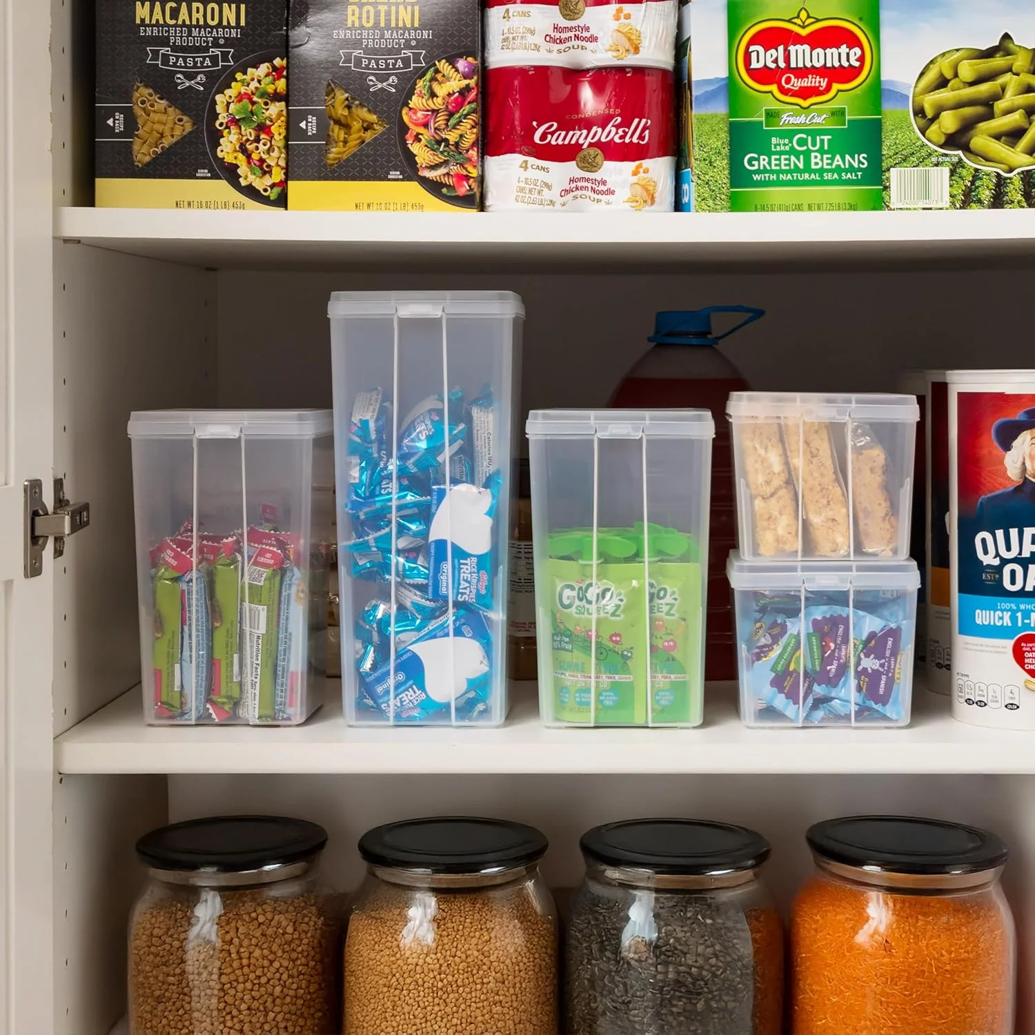 Vertical Plastic Flip Top Storage Containers Bins with Lids - 4 pack - Image 5
