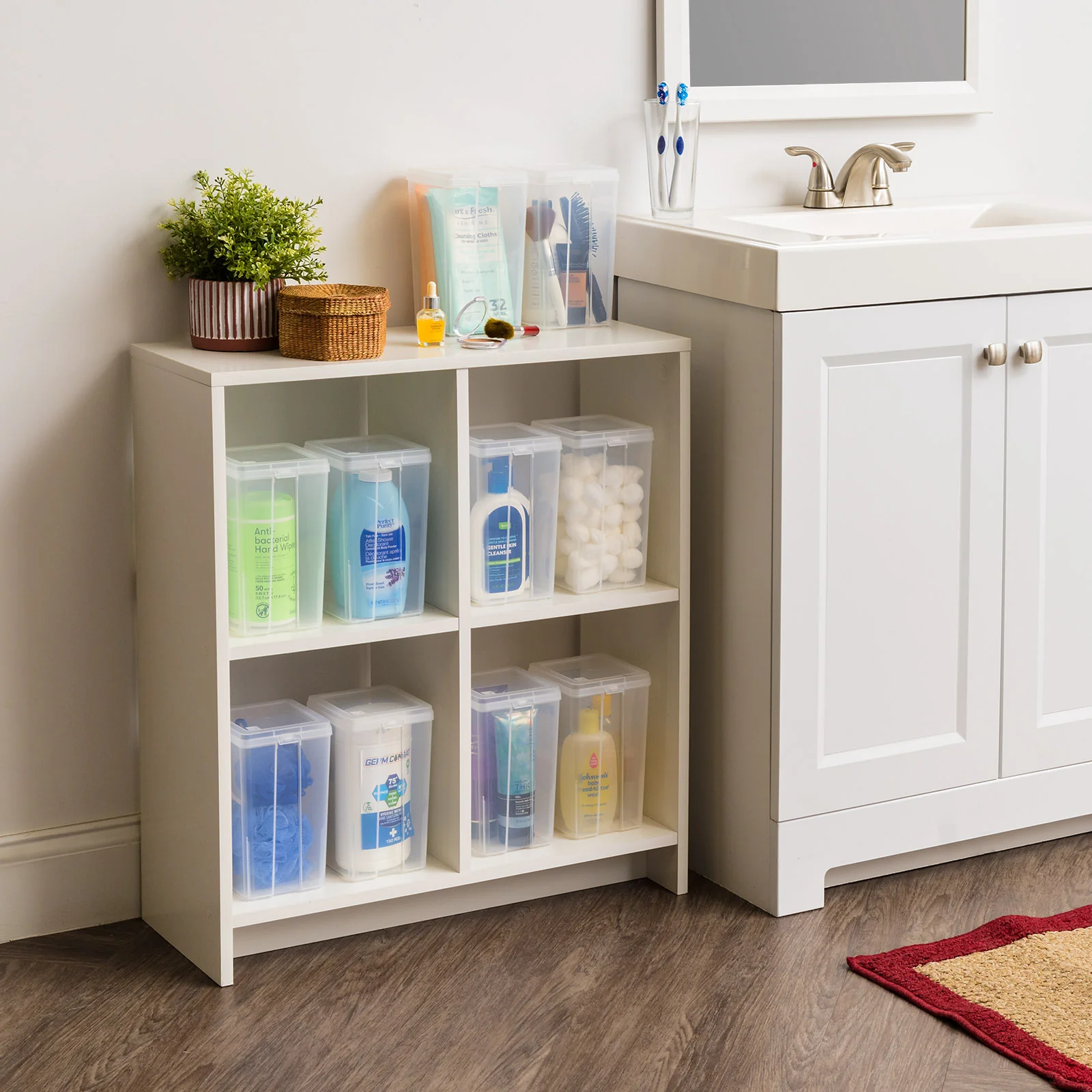 Vertical Storage Container for Home & Office Organization, Space-Saving Tall Organizer, Clear - Image 11