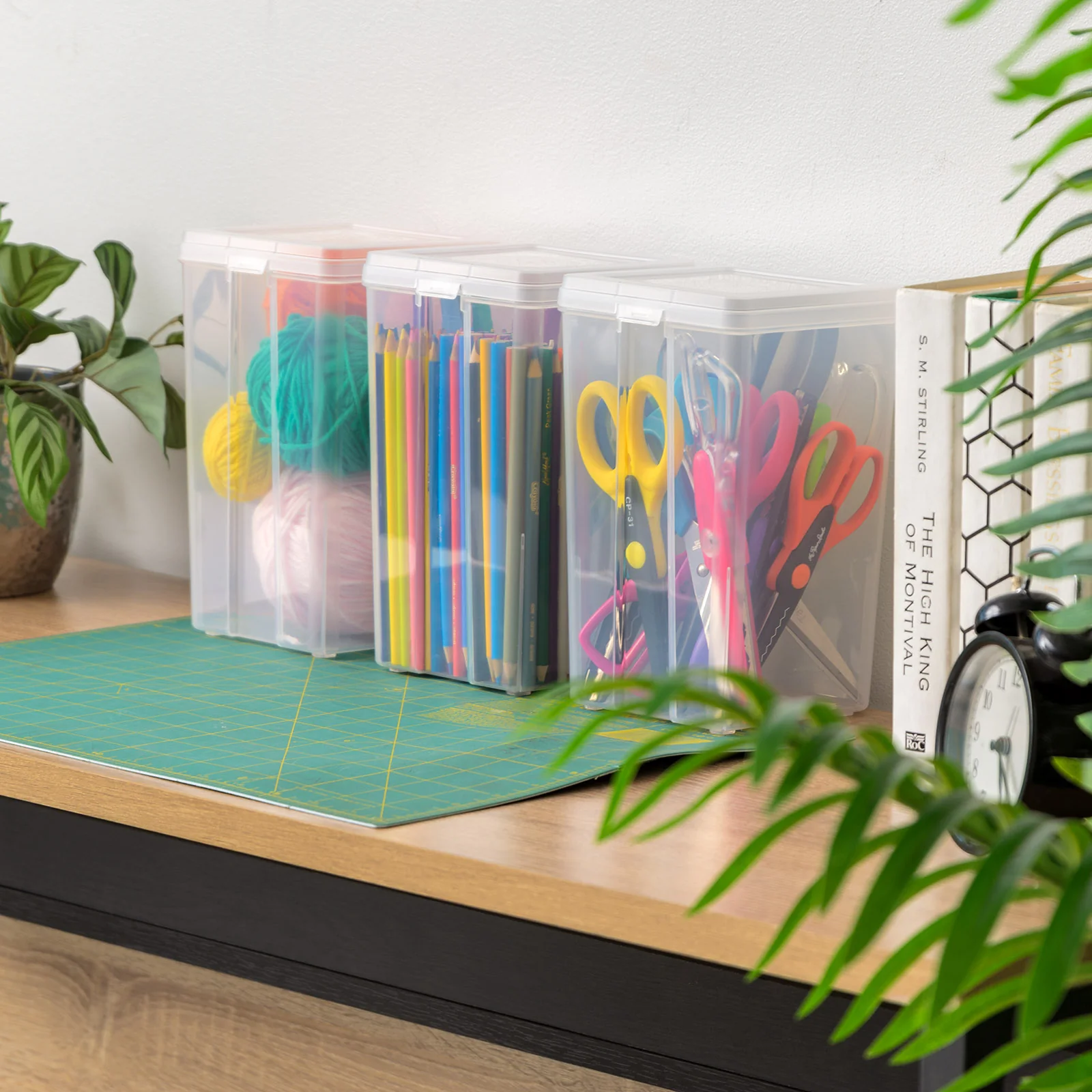 Vertical Storage Container for Home & Office Organization, Space-Saving Tall Organizer, Clear - Image 13