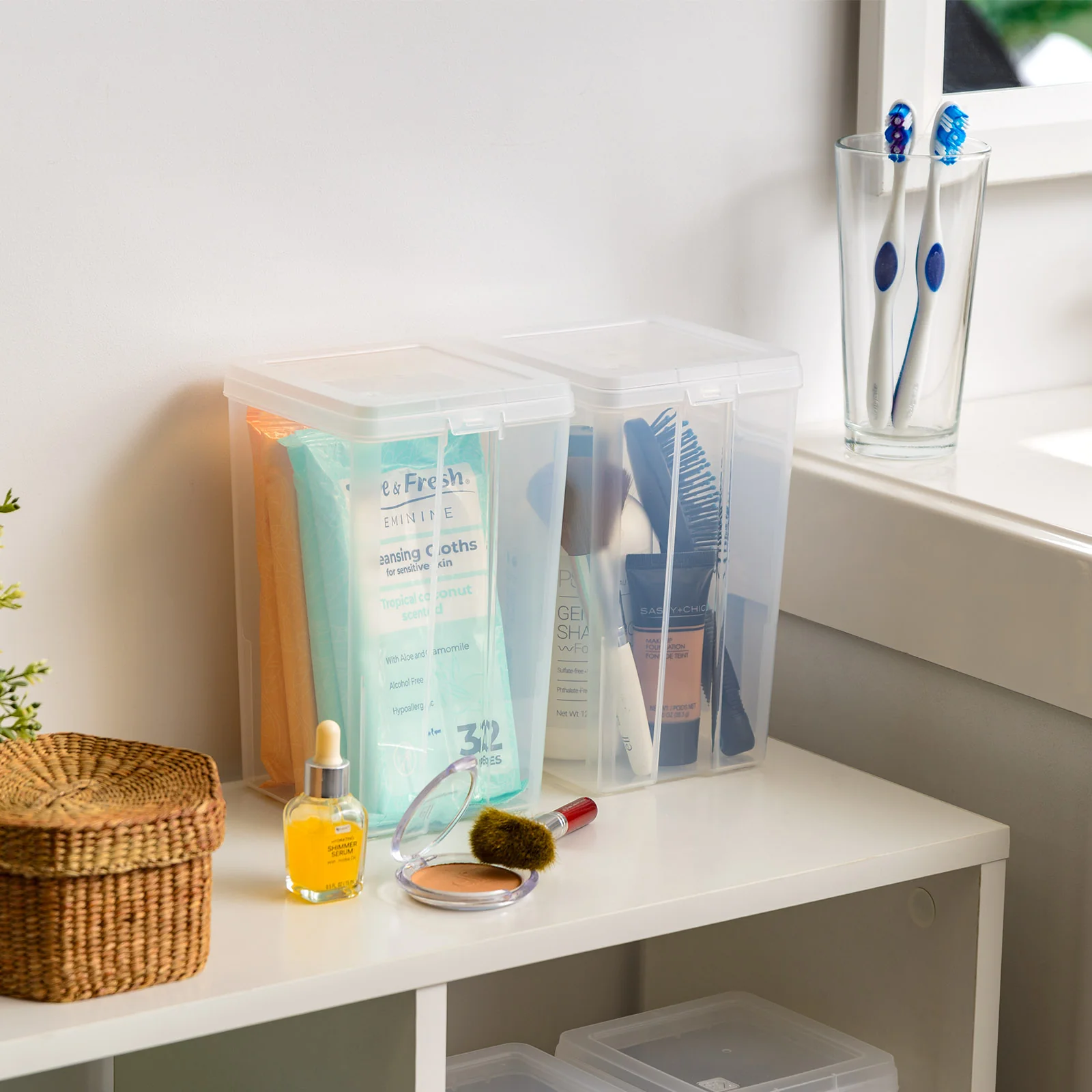 Vertical Storage Container for Home & Office Organization, Space-Saving Tall Organizer, Clear - Image 16