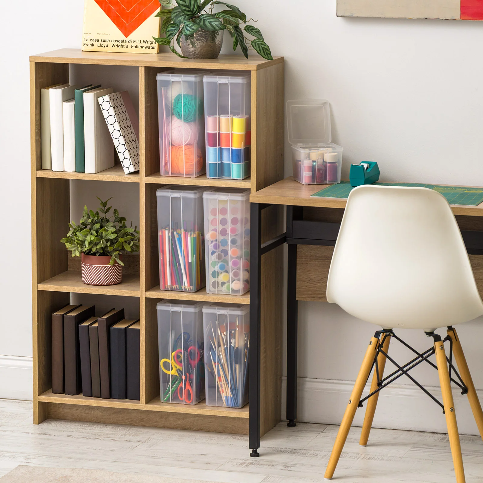 Vertical Storage Container for Home & Office Organization, Space-Saving Tall Organizer, Clear - Image 4