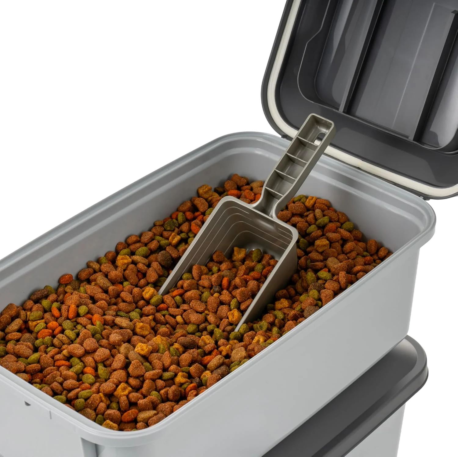 WeatherPro Airtight Pet Food Storage Containers Stackable, 2 Pack, Gray - Image 2