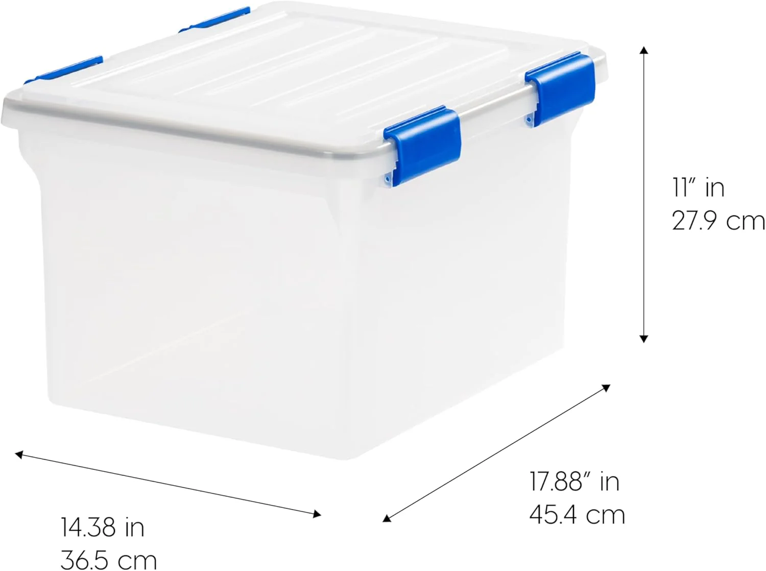 WeatherPro File Organizer Box Clear/Blue 32 Qt. 3 Pack - Image 5