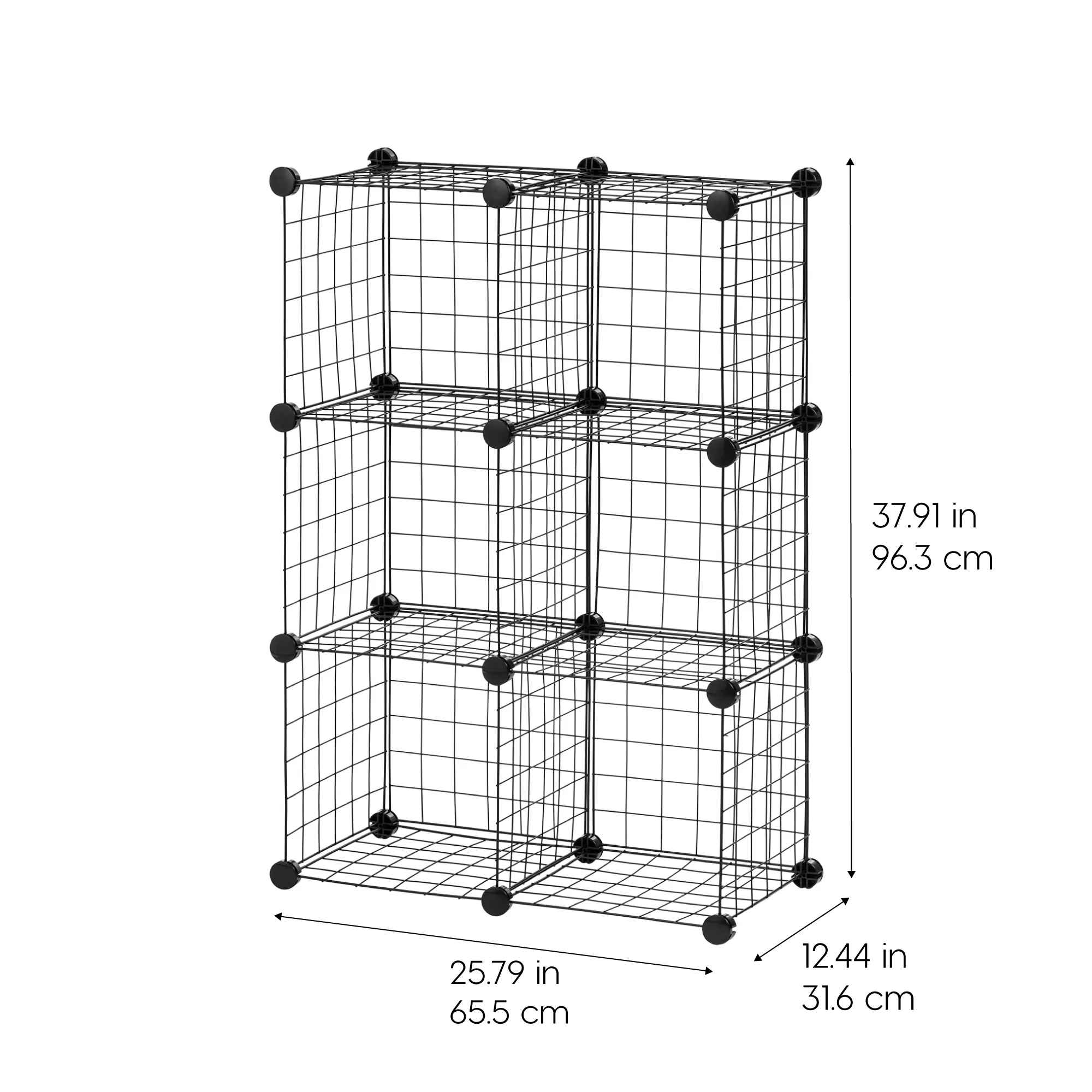 Wire Storage Cubes Modular, Black - Image 2