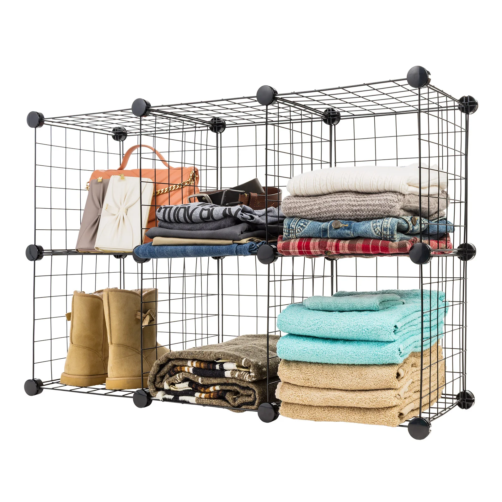 Wire Storage Cubes Modular, Black - Image 8