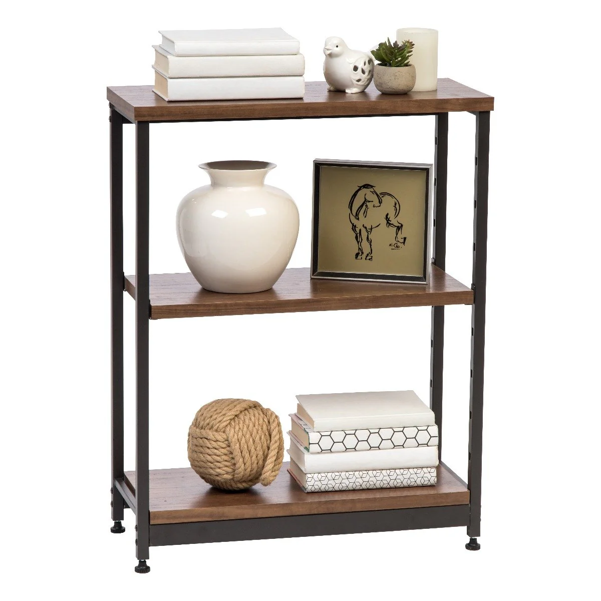 Wood and Metal Shelf - 3 Tier - Narrow - Image 6