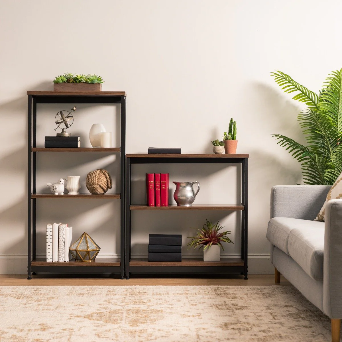 Wood and Metal Shelf - 4 Tier - Tall Narrow - Image 5