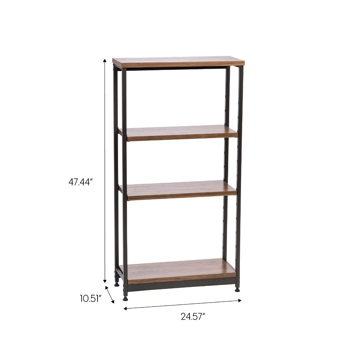 Wood and Metal Shelf - 4 Tier - Tall Narrow - Image 9