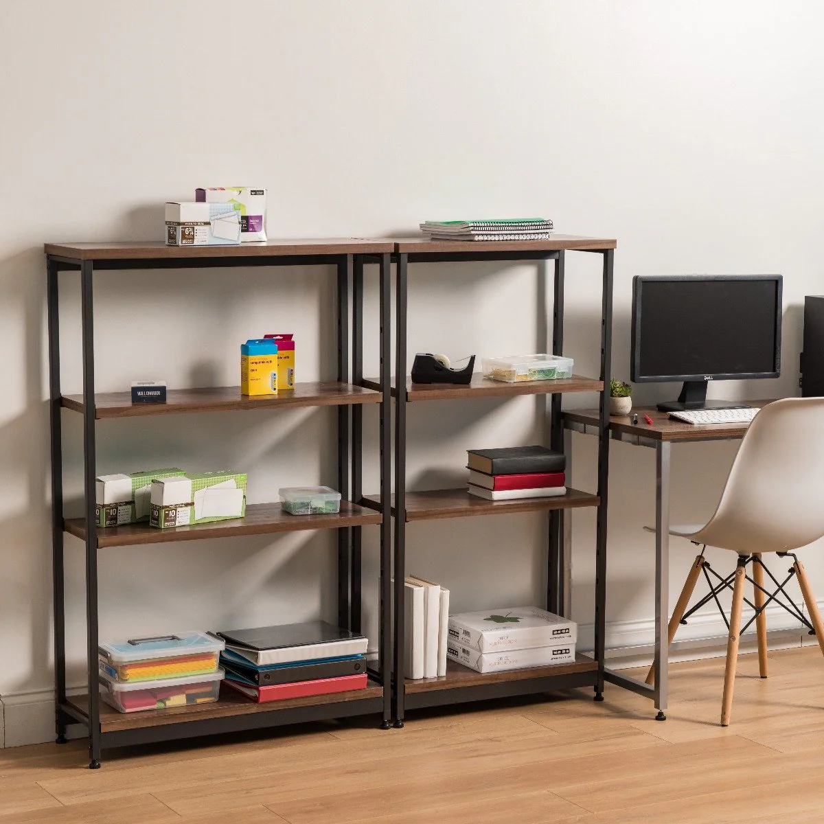 Wood and Metal Shelf - 4 Tier - Tall Wide - Image 3