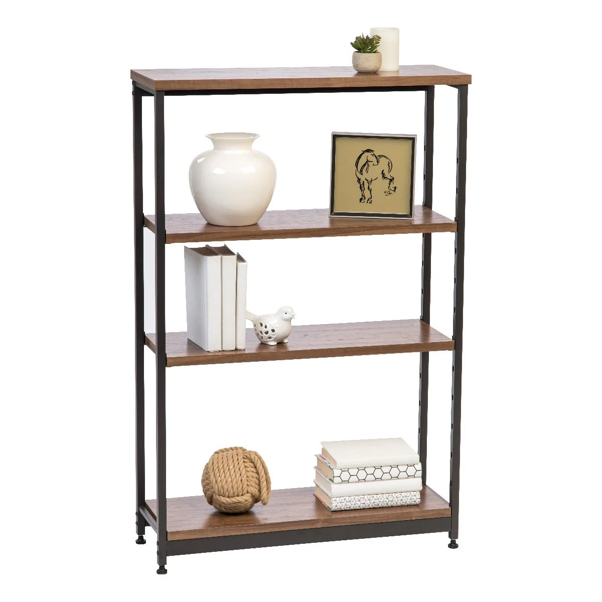 Wood and Metal Shelf - 4 Tier - Tall Wide - Image 5