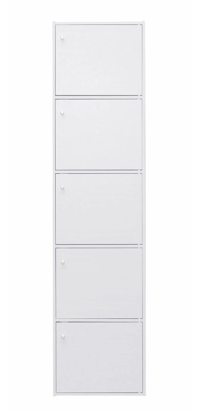 Wood Storage Shelf 5 Tiers with 5 Doors - Image 5
