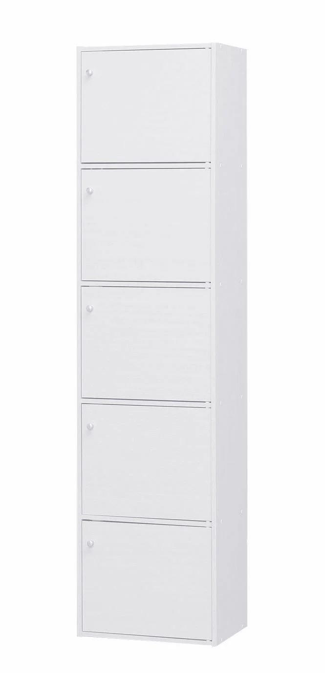 Wood Storage Shelf 5 Tiers with 5 Doors - Image 6