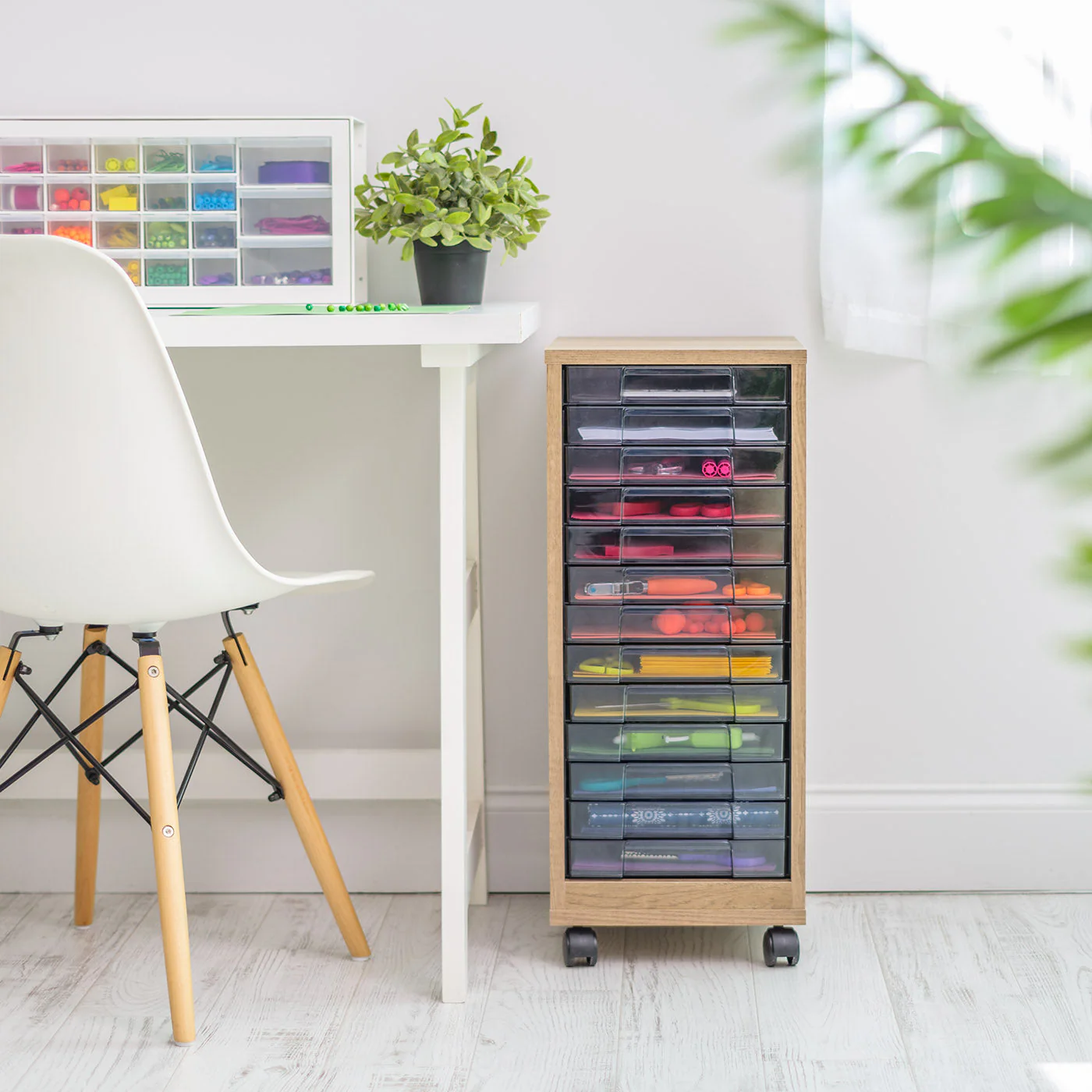 Wooden Floor Case  Desk Organizer, Multifunctional Storage, Office Supply Drawers Cart - Image 6