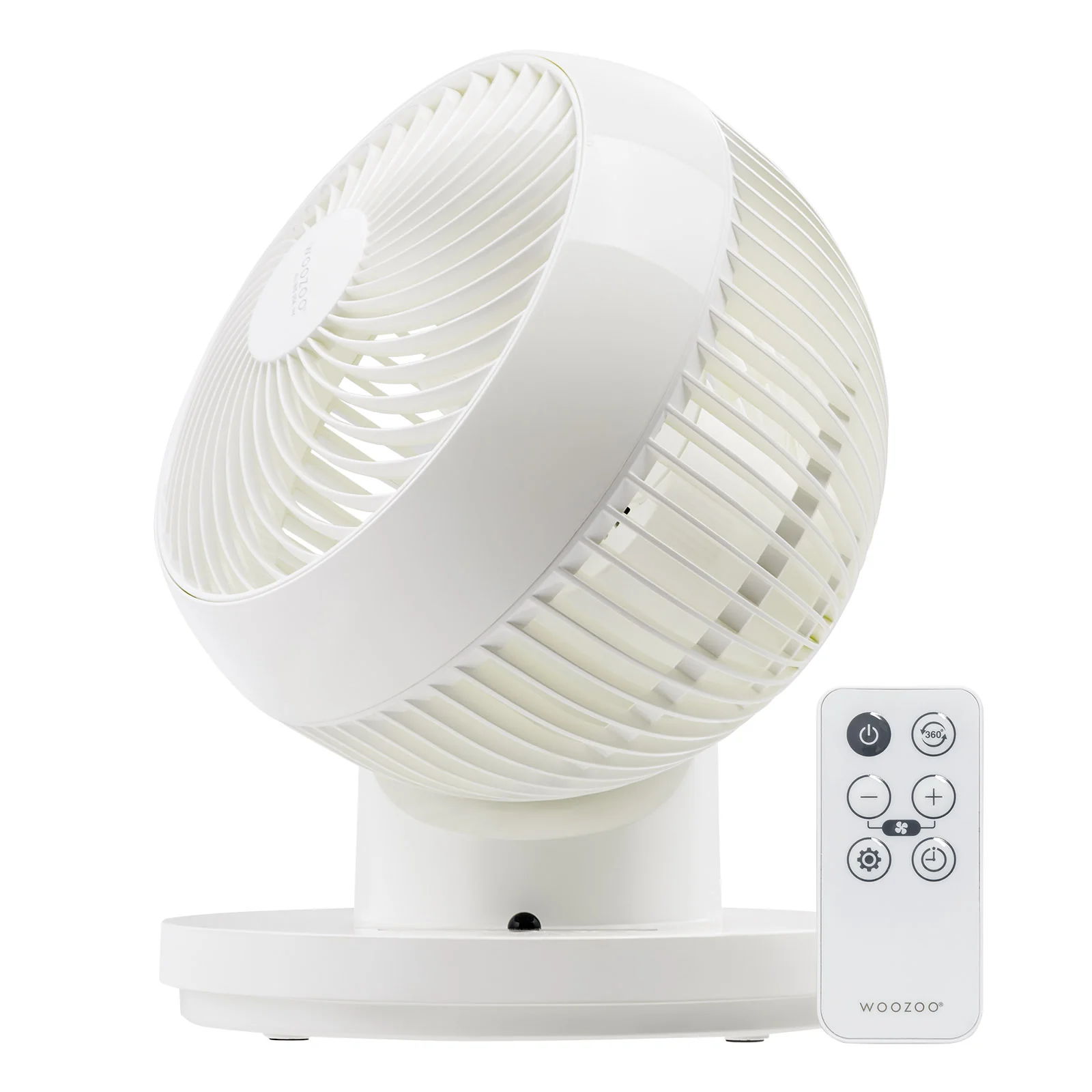 WOOZOO 360° Oscillating Fan with Remote, White