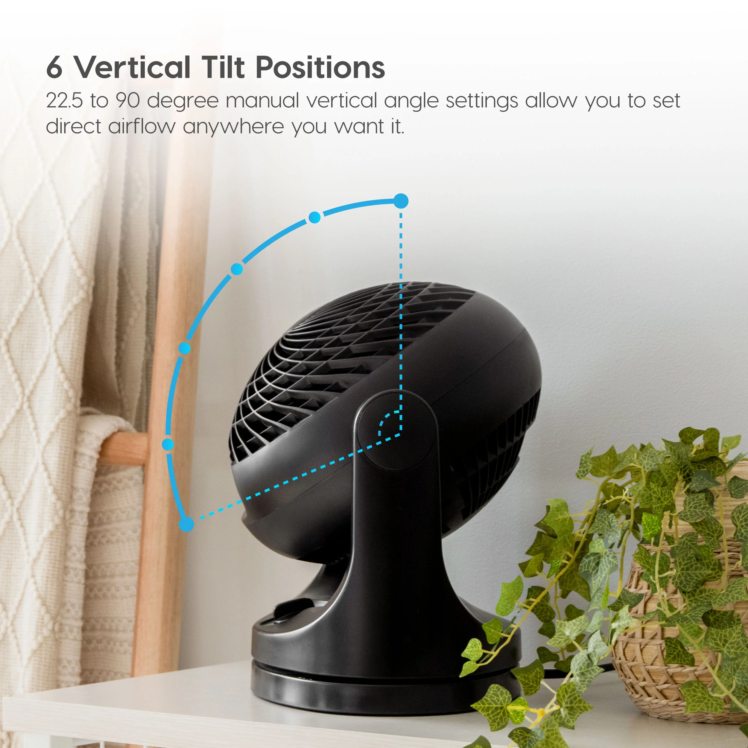 WOOZOO® Desk Fan – Quiet, Oscillating, 3-Speed Air Circulator - Image 7