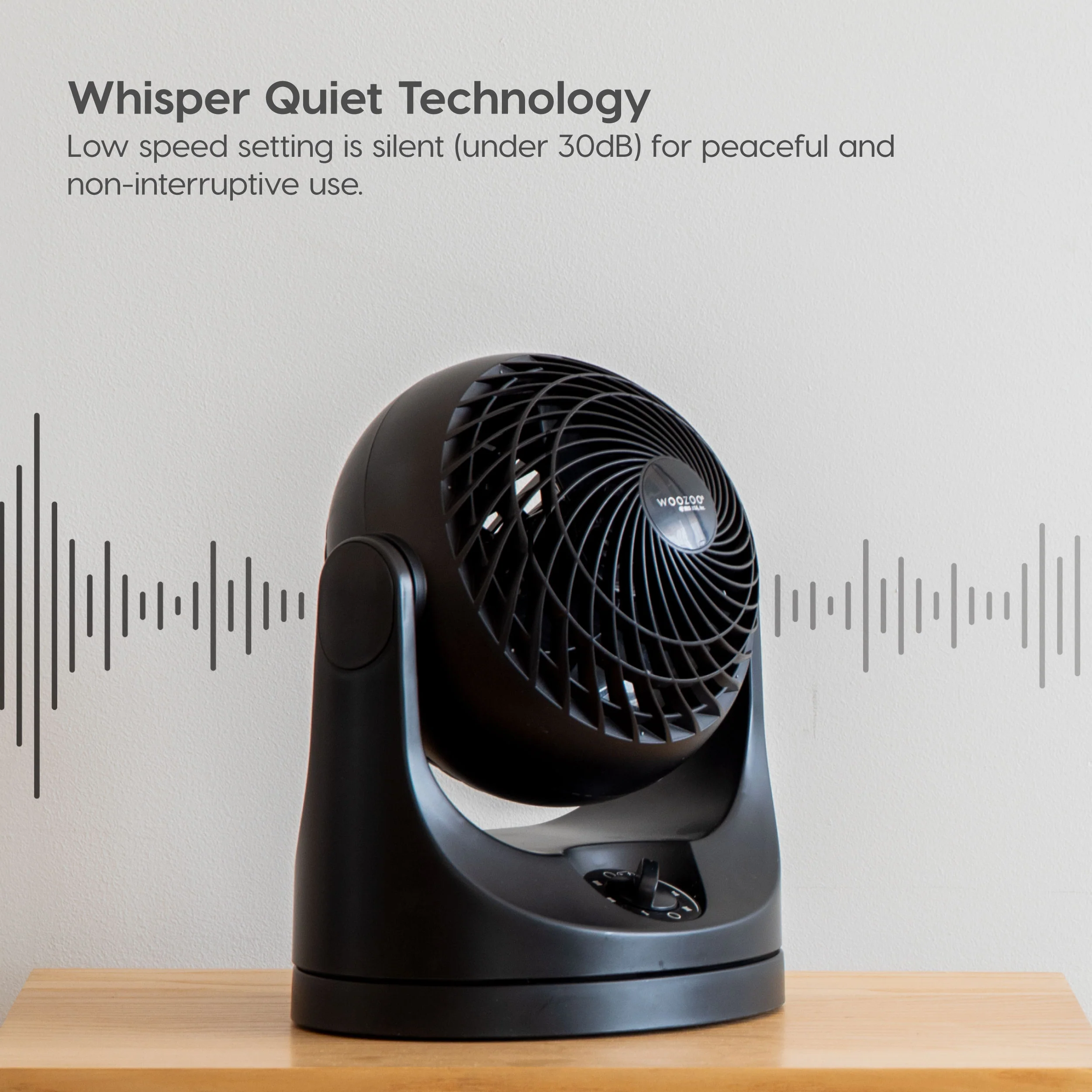 WOOZOO® Desk Fan – Quiet, Oscillating, 3-Speed Air Circulator - Image 8