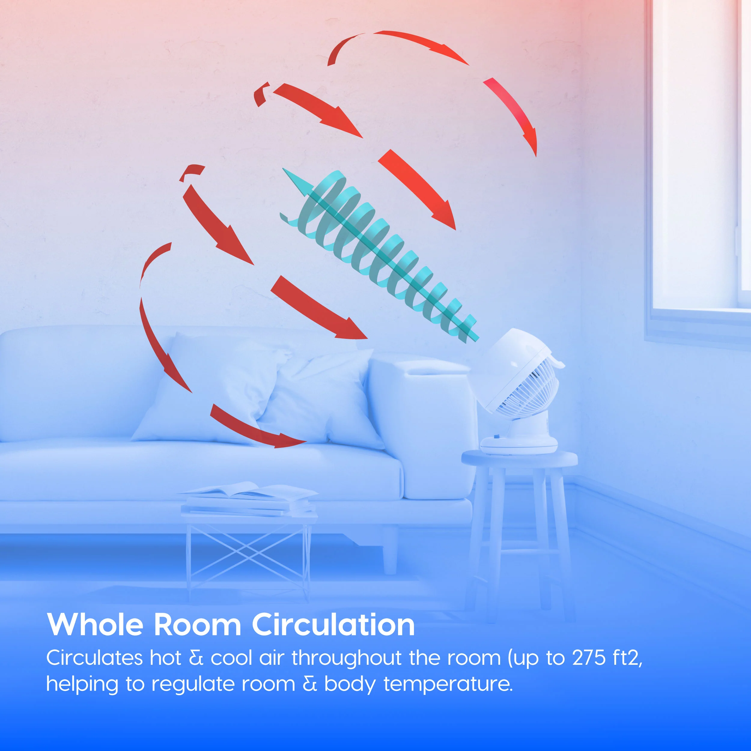 WOOZOO® M15U Compact Oscillating Circulating Fan - Image 12