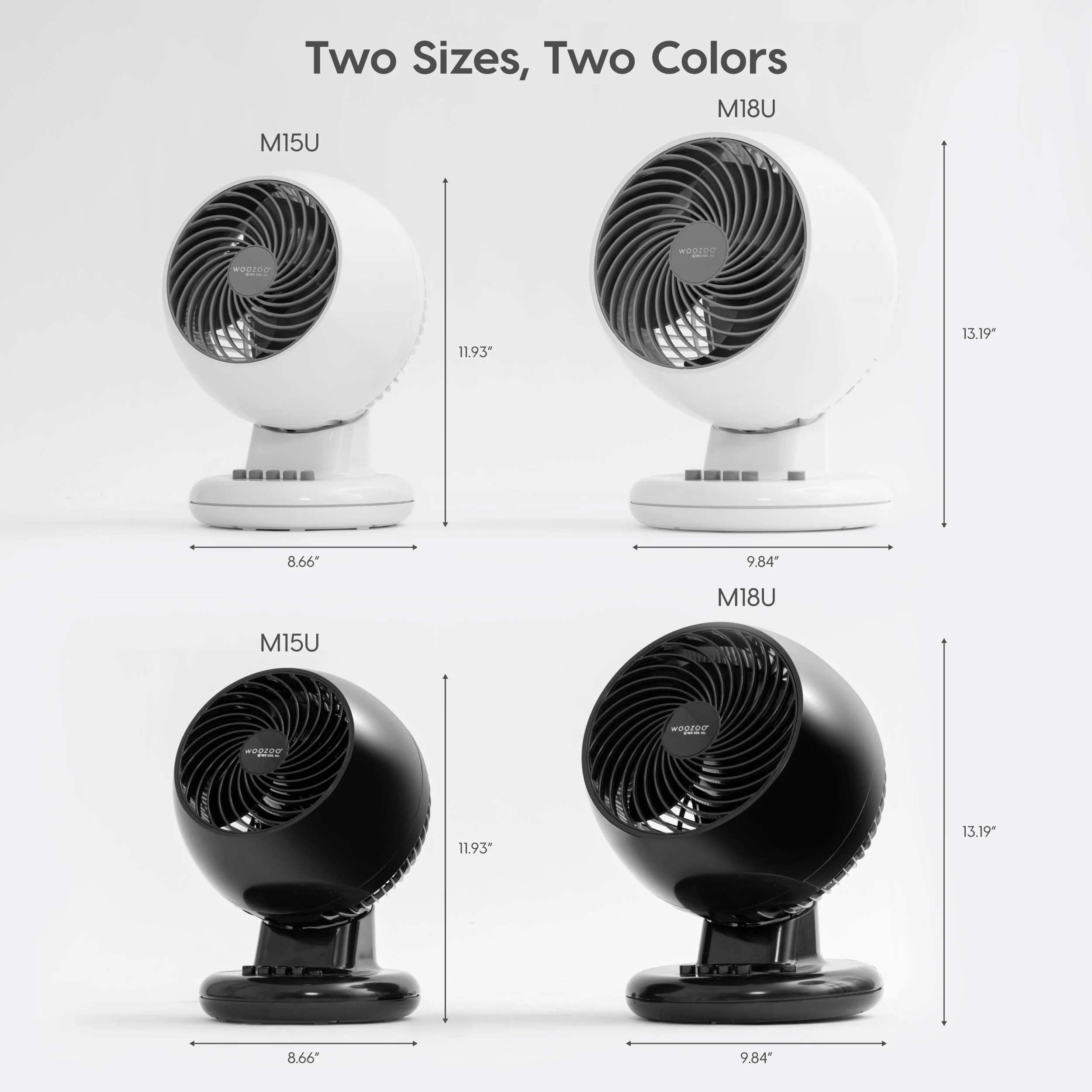 WOOZOO® M15U Compact Oscillating Circulating Fan - Image 9