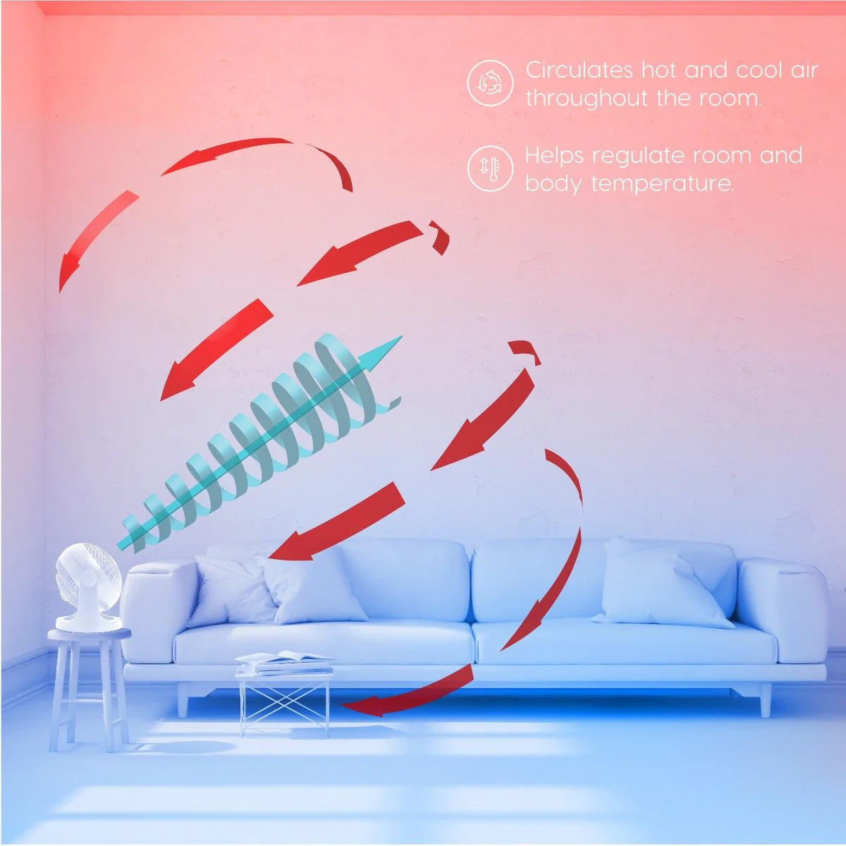 WOOZOO® Macaron Fan Large - Non-Oscillation, 360° Vertical Tilt - Image 11