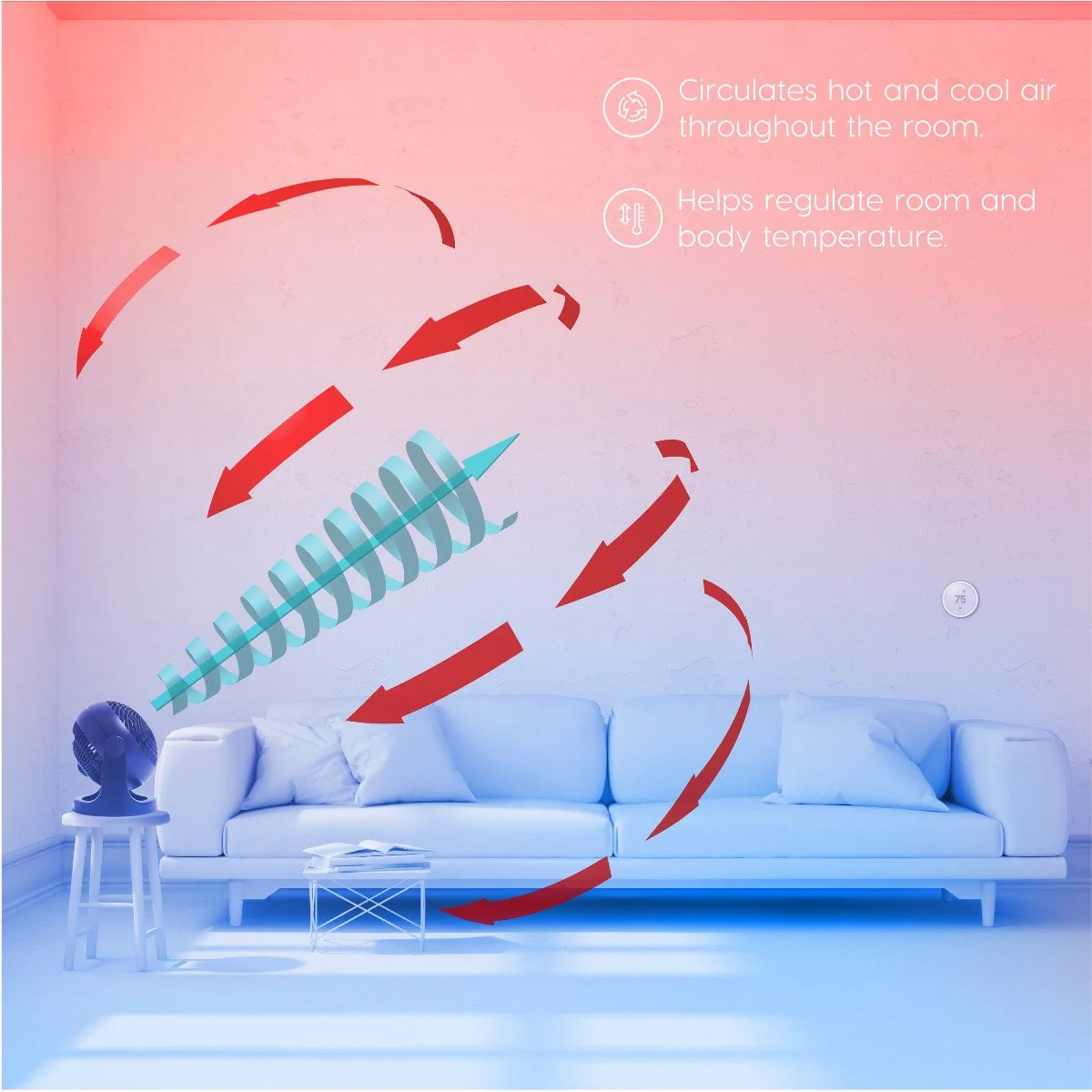 WOOZOO® Macaron Fan Large - Non-Oscillation, 360° Vertical Tilt - Image 19