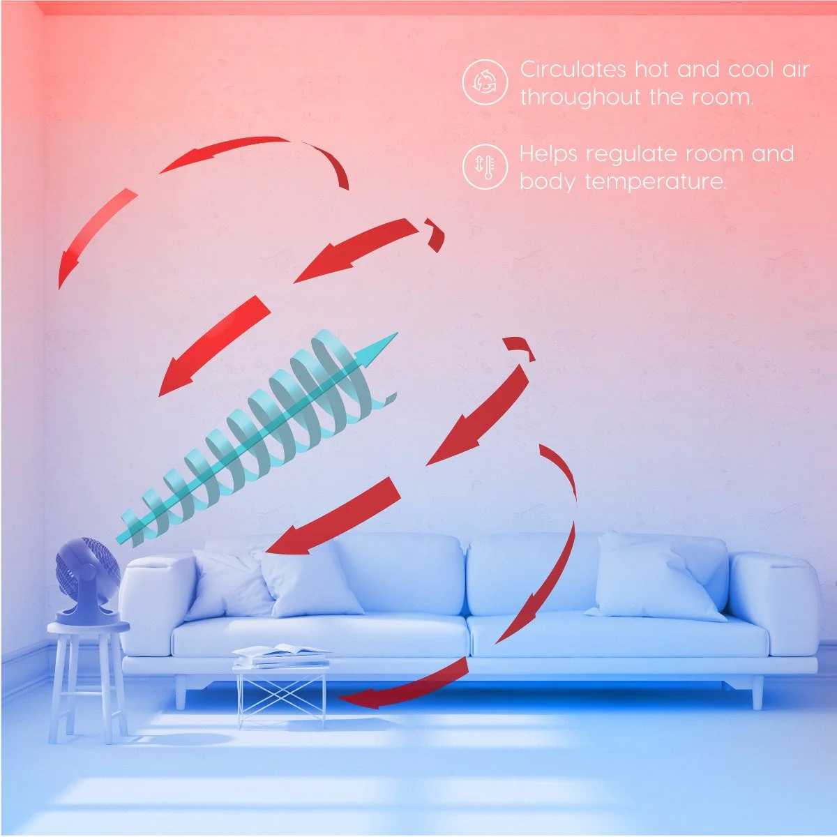 WOOZOO® Macaron Fan Large - Non-Oscillation, 360° Vertical Tilt - Image 28