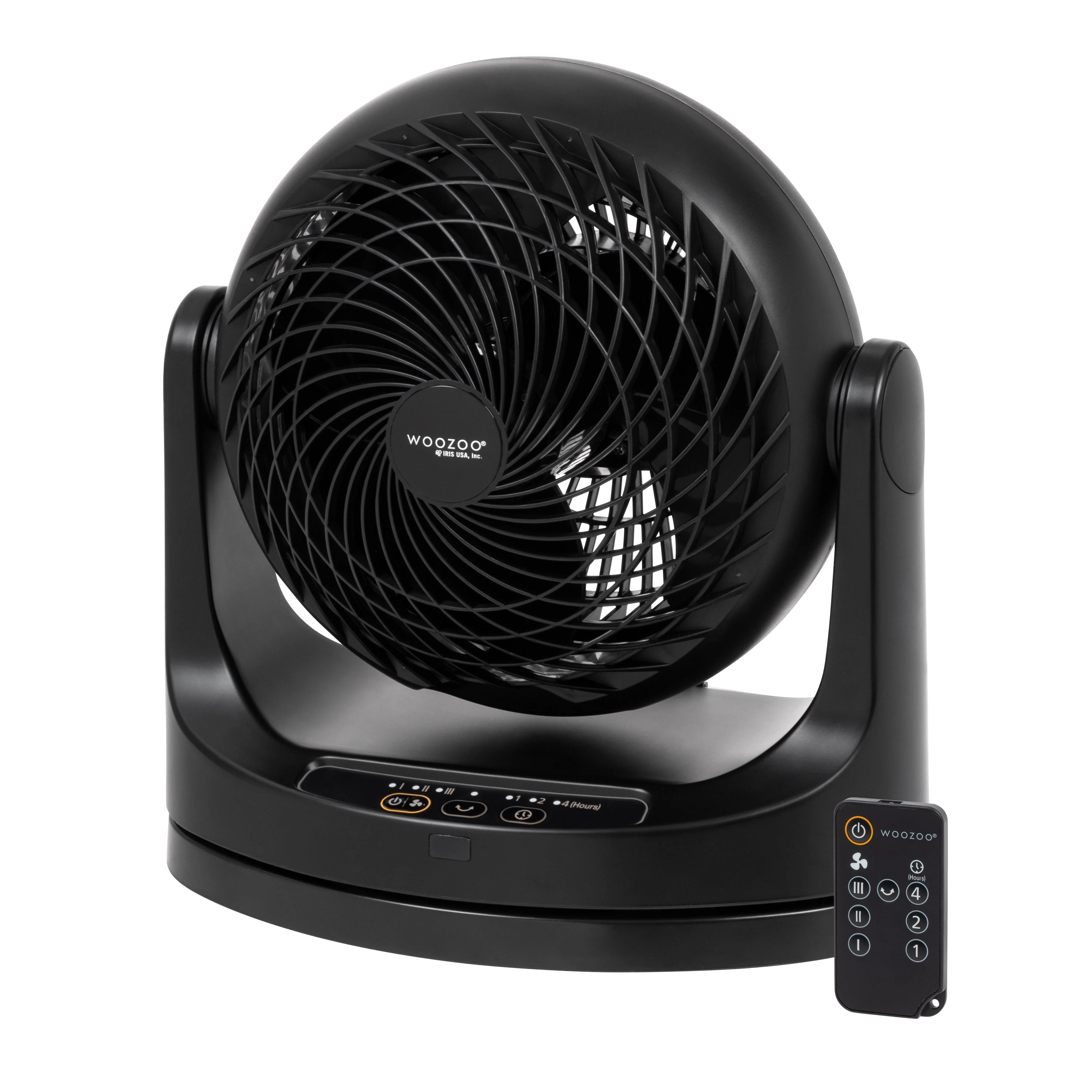 WOOZOO Oscillating Air Circulator Fan with Remote Control, Black