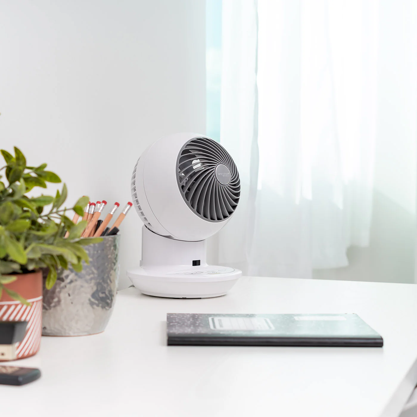WOOZOO® Oscillating Desk Fan with Remote – Quiet 5-Speed Air Circulator - Image 2