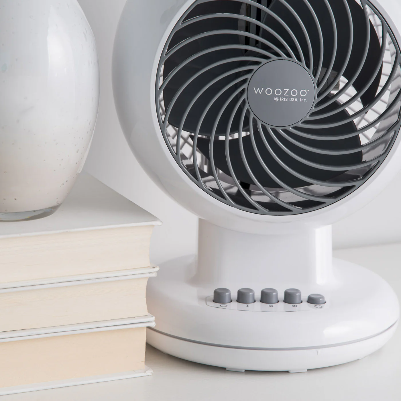 WOOZOO Oscillating Fan with Timer, 3 Speed Settings, White - Image 5