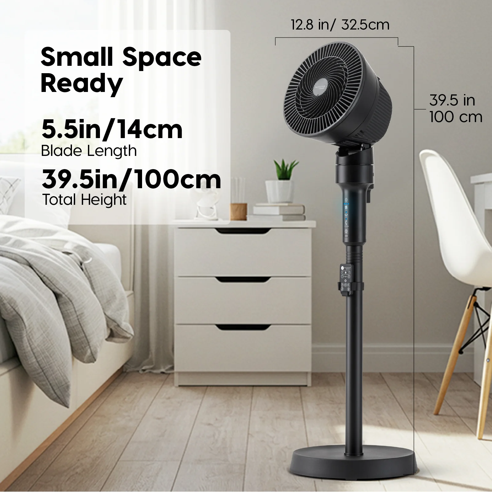 WOOZOO® Pedestal Standing Fan with 5.9" 3-Wing Blade - Image 2