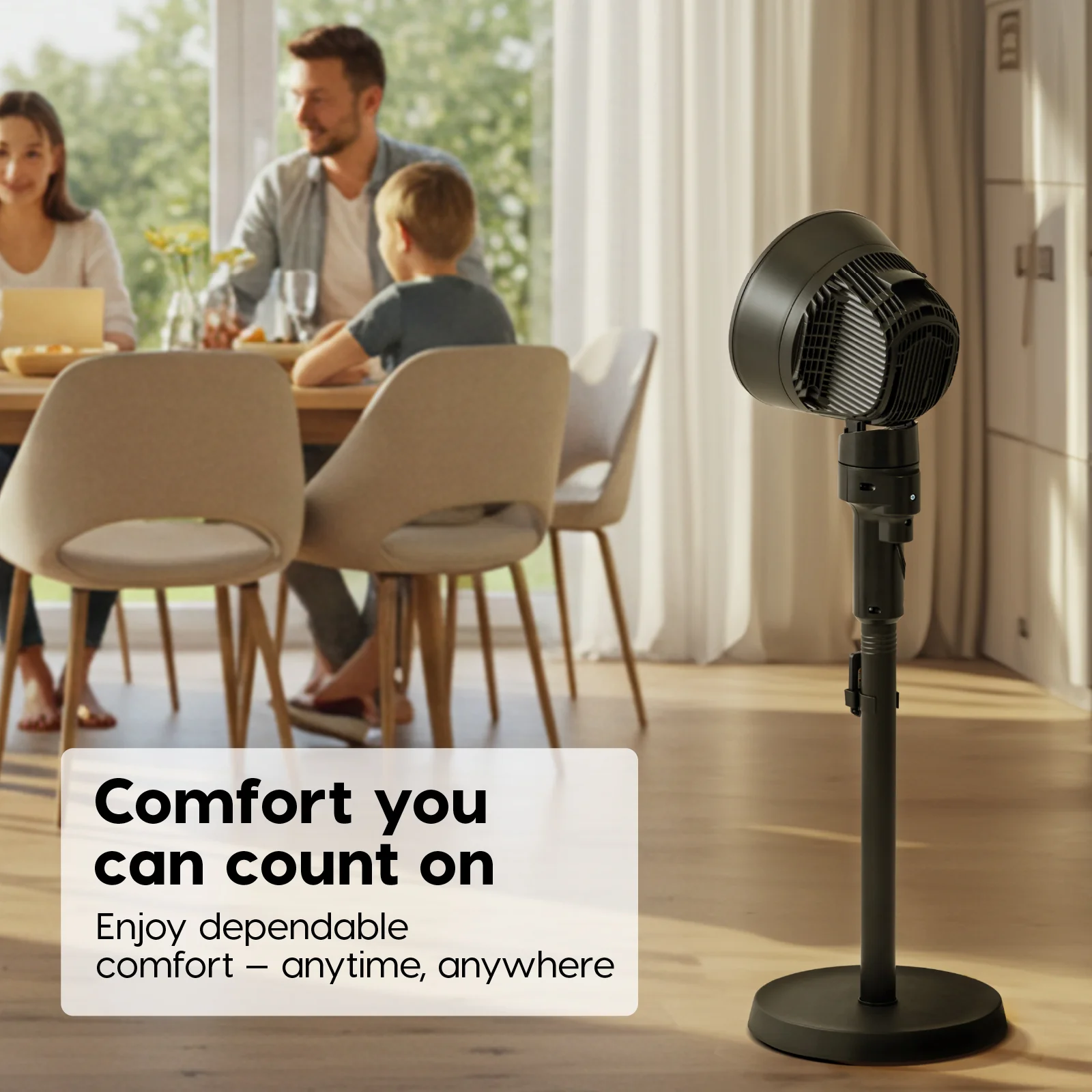 WOOZOO® Pedestal Standing Fan with 5.9" 3-Wing Blade - Image 8