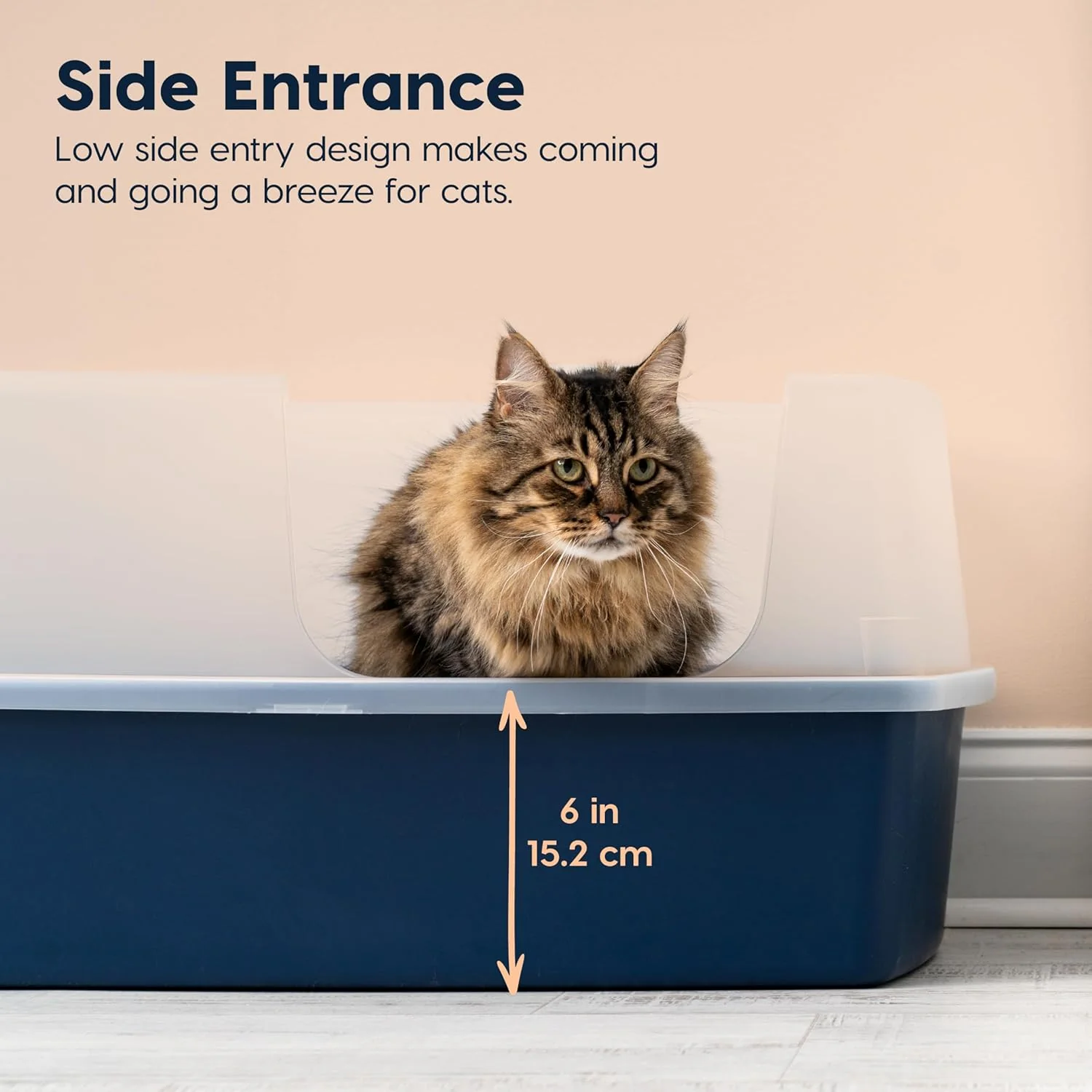 XX-Large Side Entry Cat Litter Box, Navy - Image 4