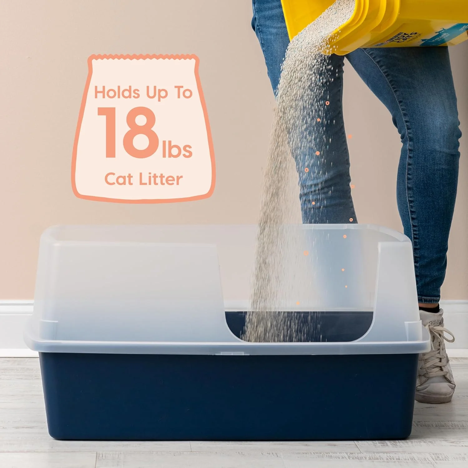XX-Large Side Entry Cat Litter Box, Navy - Image 6