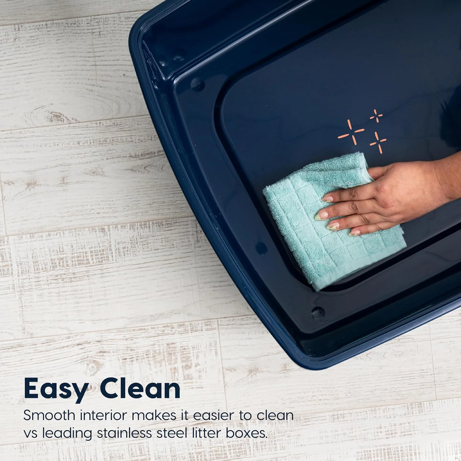 XX-Large Side Entry Cat Litter Box, Navy - Image 7
