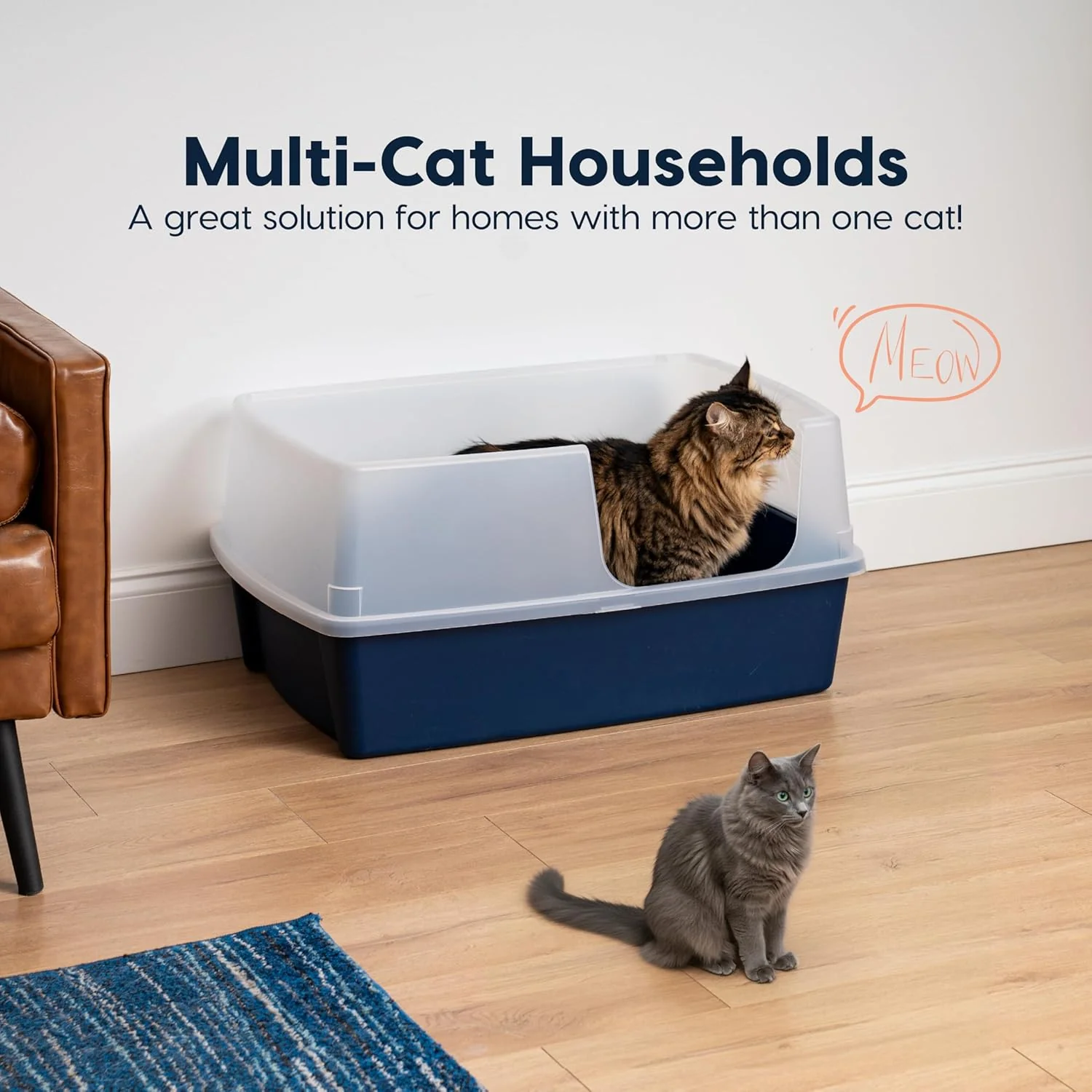 XX-Large Side Entry Cat Litter Box, Navy - Image 8
