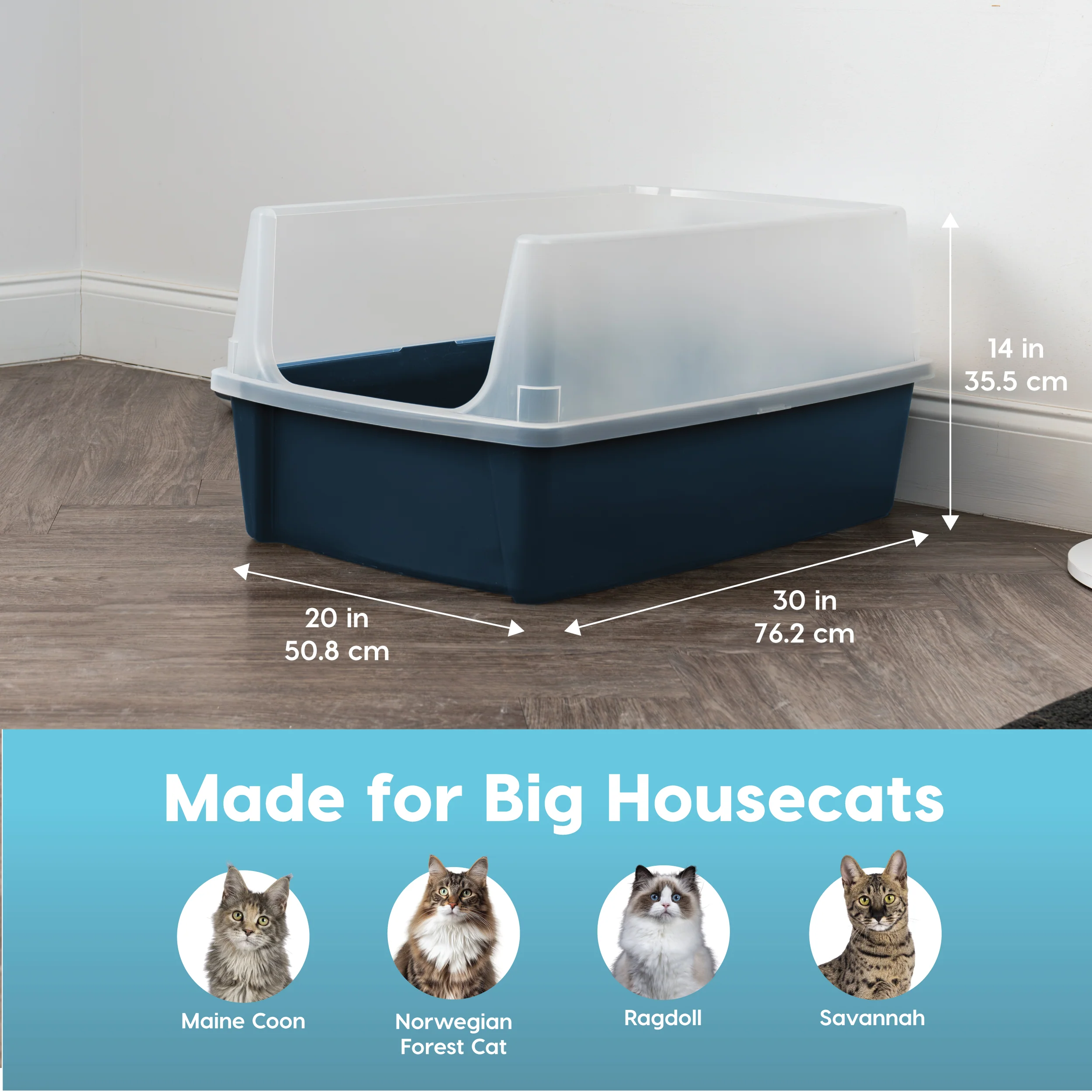 XXL Cat Litter Box with Litter Scoop - Image 3